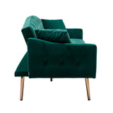 COOLMORE  Velvet  Sofa , Accent sofa .loveseat sofa with Stainless feet  Green  Velvet