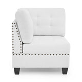 U shape Modular Sectional Sofa，DIY Combination，includes Seven Single Chair， Four Corner and One Ottoman，Ivory