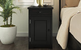 Nightstand, Classic Vintage Livingroom End Table Side Table with USB Ports and One Multifunctional Drawer with cup holders, Espresso