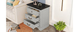 Nightstand with 3 Drawers and USB Charging Ports