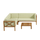 Claudio Solid Wood 5 - Person Seating Group with Cushions