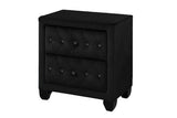 Queen 4 Pc Upholstered Bedroom Set Made With Wood in Black