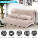 Orisfur. Lazy Sofa Adjustable Folding Futon Sofa Video Gaming Sofa with Two Pillows