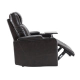 Power Motion Recliner with USB Charging Port and Hidden Arm Storage 2 Convenient Cup Holders Design and 360° Swivel Tray Table,Black（旧PP198292AAB）