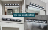LED Modern Black Vanity Lights, 6-Lights Acrylic Matte Black Bathroom Vanity Lights Over Mirror
