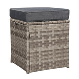 6-Piece Outdoor PE Rattan Sofa Set Patio Garden Wicker Dining and Coffee Sofa-Grey