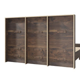 King 3 Piece Walnut Bedroom Set Platform Bed with Storage Bench with Nightstand and 9-Drawer Dresser