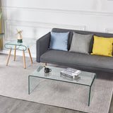 Glass Coffee Table, Tempered Clear Glass Coffee Table for Living Room