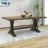Retro Style Dining Table 78” Wood Rectangular Table, Seats up to 8