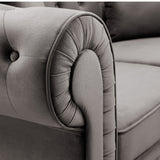 [New] 63" Deep Button Tufted Velvet Loveseat Sofa Roll Arm Classic Chesterfield Settee,2 Pillows included