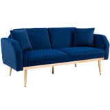 COOLMORE  Velvet  Sofa , Accent sofa .loveseat sofa with rose gold metal feet  and  Teal  Velvet