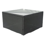 6 Pieces PE Rattan sectional Outdoor Furniture Cushioned  Sofa set Black