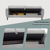 Grey Modern flat  Sofa Bed with Storage Box for Compact Living Space