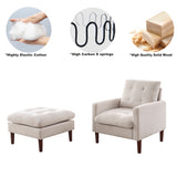 [Video] Welike Modern Fabric Single Sofa Chair, Living room chair, Comfortable Armchair with Solid Wood Legs, Tufted Chair for Reading or Lounging