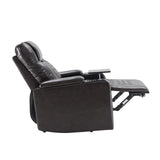 Power Motion Recliner with USB Charging Port and Hidden Arm Storage 2 Convenient Cup Holders Design and 360° Swivel Tray Table,Black（旧PP198292AAB）