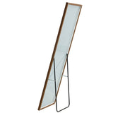 Brown Solid Wood Frame Full-length Mirror, Dressing Mirror, Bedroom Home Porch, Decorative Mirror, Clothing Store, Floor Mounted Large Mirror, Wall Mounted.65"*23"