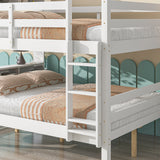 Full Over Full Bunk Beds with Bookcase Headboard