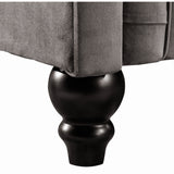 [New] 63" Deep Button Tufted Velvet Loveseat Sofa Roll Arm Classic Chesterfield Settee,2 Pillows included