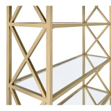 Milavera Bookshelf in Gold & Clear Glass