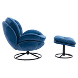 Accent chair  TV Chair  Living room Chair  with Ottoman-Blue