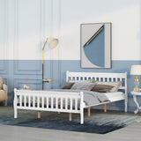 Sleigh Queen Size Wood Platform Bed  for White color