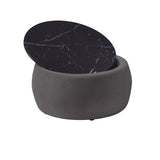 End Table with Storage, Round Accent Side Table with Removable Top for Living Room, Bedroom,Grey