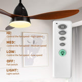 ANKEE Ceiling Fans, 52’’ Ceiling Fan with LED Frosted Light and Remote Control, Brushed Nickel Finish Blades