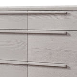 Modern Style Wood Grain 9-Drawer Dresser with Solid Wood Legs, Stone Gray