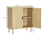 JHX Kitchen storage cabinets with rattan decorative doors, buffets, wine cabinets, dining rooms, hallways, cabinet console tables, （Natural，31.5''LX 15.8''WX 34.6"H）.