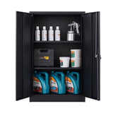 Metal Storage Cabinet with Locking Doors and Adjustable Shelf, Folding Filing Storage Cabinet , Rolling Storage Locker Cabinet for Home Office,School,Garage, Black