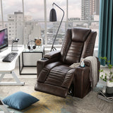 Orisfur. Power Motion Recliner with Adjustable Headrest,  Home Theater Seating with Hidden Arm Storage and Convenient Cup Holder Design