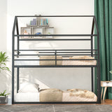 Bunk Beds for Kids Twin over Twin - No Box Spring Needed Black