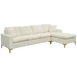 Cream Sectional Sofa with Ottoman