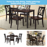 5-Piece Dining Table Set and Chairs Black