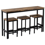 Counter Height Extra Long Dining Table Set with 3 Stools Pub Kitchen Set Side Table