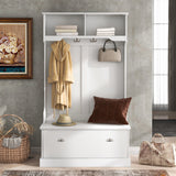 Hall Tree with 4 Hooks, Coat Hanger, Entryway Bench, Storage Bench, 3-in-1 Design, for Livingroom, Hallway
