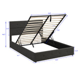 Upholstered Platform Bed with Underneath Storage - Queen