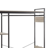 JHX Organized Garment Rack with Storage, Free-Standing Closet System with Open Shelves and Hanging Rod(Grey,43.7’’w x 15.75’’d x 70.08’’h).