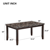 6-piece Faux Marble Dining Table Set  with one Faux Marble Dining Table