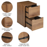 WOOD FILE CABINET 2 DRAWERS