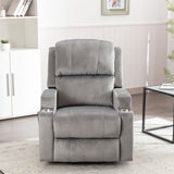 Electric Lift Recliner for the Elderly with Massage Therapy and Heat, Power Lift Chair, with 2 Cupholders, Sofa sSuitable for Living Room& Bed Room, Grey