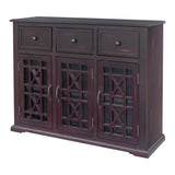 U-style Wood 35.4" Storage Cabinet with 3 Doors, 3 Drawers and Interior Shelf, Entryway Kitchen Dining Room