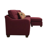 Red Sectional Sofa & 2 Pillows in Red Linen