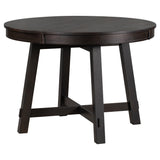 Round Extendable Dining Table with 16" Leaf Wood Kitchen Table
