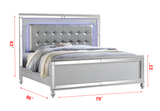 King 6 PC LED Bedroom set made with wood