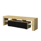 Living Room Simple Design TV Stand Cabinet,Oak,Black