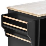 Kitchen Island Cart with Storage Cabinet and Two Locking Wheels, Solid wood Microwave cabinet