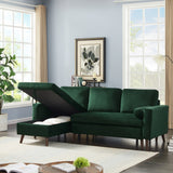 88" Reversible Pull out Sleeper Sectional Storage Sofa Bed,Corner sofa-bed with Storage Chaise Left/Right Handed Chaise