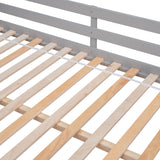 Grey Full Bunk Beds with Bookcase Headboard
