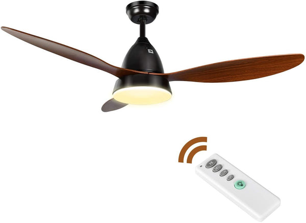ANKEE Ceiling Fans, 52’’ Ceiling Fan with LED Frosted Light and Remote Control, Brushed Nickel Finish Blades